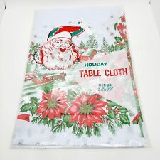 Christmas Holiday Plastic Table Cloth Country Winter Scene (54" x 72")