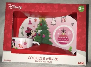 MINNIE MOUSE Natale Babbo Natale Biscotti e Latte SET Nuovo con scatola Piatto e Tazza Zak! Disney - Foto 1 di 3