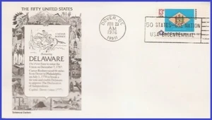 USA4 #1633 U/A ARISTÓCRATA FDC bandera del estado de Delaware - Imagen 1 de 1