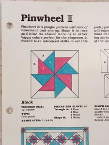 Spinnspulen Quiltmuster PINWHEEL + ungeschnittene flexible Kunststoffschablone Spielzeugkiste - Bild 1 von 3