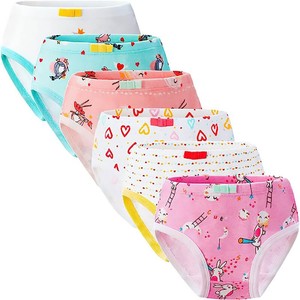 6 Packs Girls 100 Cotton Underwear Briefs Kids Breathable Panties 0-6T Toddler