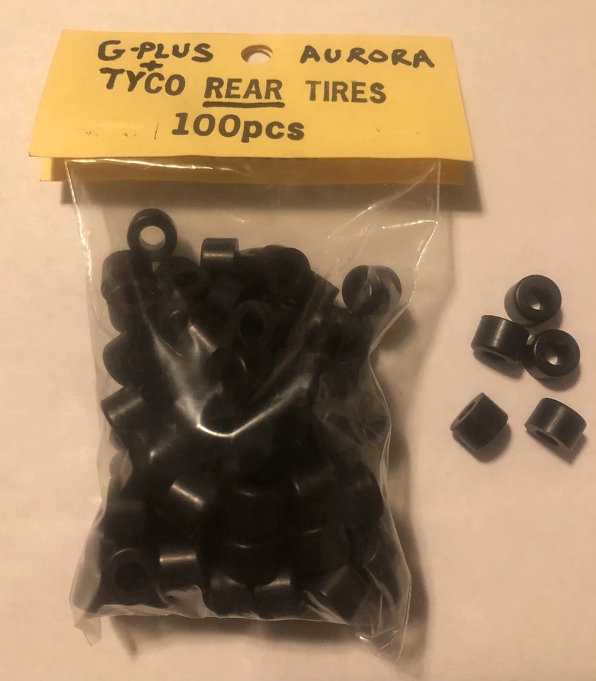 AURORA AFX GPLUS TYCO 440X2 SLOT CAR NEUMÁTICOS COMPUESTOS SILICONA 100 PIEZAS BOLSA Foto 1 de 1