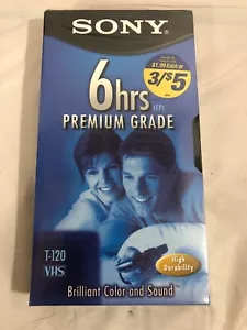 Nuovo nastro VHS Sony Premium Grade vuoto 6 ore videocassetta T-120VL - Foto 1 di 2