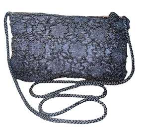 Andre Cellini Designer Black Beaded Mini Hand bag Shoulder Bag Purse Evening - Picture 1 of 4