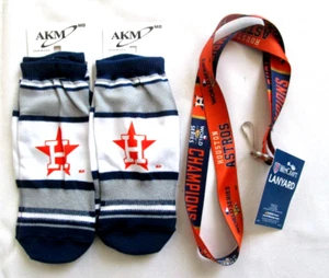 3/pcs-2-AKM Houston Astros MLB Socks Size MD Men(5-9) / Women(6-10) W/Key Chain - Picture 1 of 4
