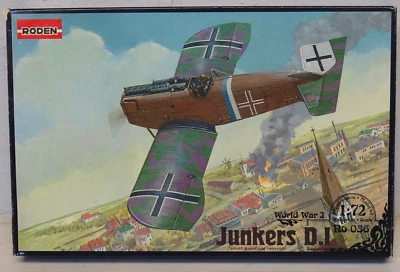 Junkers D.I Short Fuselage Aereo Caccia 1° Guerra Mondiale 1/72 model Kit Roden - Immagine 1 di 4