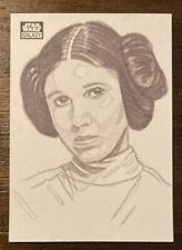 2022 Topps Star Wars Galaxy Chrome Sketch Princess Leia - Robert Hendrickson 1/1