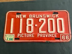 1968 1966 New Brunswick Canada License Plate Tag 118-200 - Picture 1 of 2