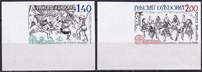 Andorra Francesa 1981 Yvert 292/93 Imperforate Europa Folklore CEPT MNH VF Foto 1 de 2