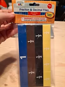 Learning Advantage Fraction & Decimal Tiles Set of 51 Color Coded Grades 2+ New - Picture 1 of 5