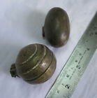 005 An Old Antique Ethnic & Collectible Brass Betel Lime Box Chuna-Dani 2Pcs