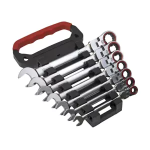 Sealey Premier Platinum Flexi-Head Ratchet Combination Spanner Set 7pc AK63943 - Picture 1 of 5