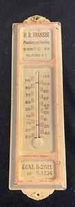 VINTAGE METAL ADVERTISING THERMOMETER-H.R. TRANSUE - Picture 1 of 5