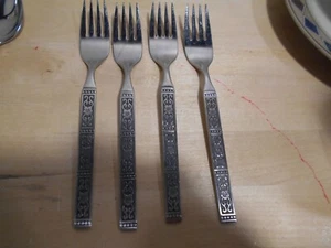 4 Oneida Community ISABELLA Muster Edelstahl Salat-/Dessertgabeln 8119 - Bild 1 von 3