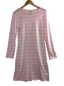 Vestido tejido Sail To Sable para mujer S manga larga pulóver rosa blanco a rayas preppy - Imagen 1 de 7