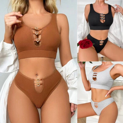 Mujeres 2 Piezas Lencería Sexy Sujetador Panty Conjunto Prendas para dormir Ropa interior Sexy Lencería Conjunto Foto 1 de 4