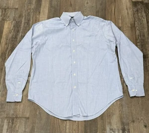 Camisa Lauren Ralph Lauren Para Hombres Abotonada Azul 15.5 34/35 Sin Hierro Carrera - Imagen 1 de 3