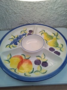 Bizzirri Cerámica Bandeja Dividida Fiesta Susan Plato Plato 15"x15"x2" Hecho en Italia - Imagen 1 de 24