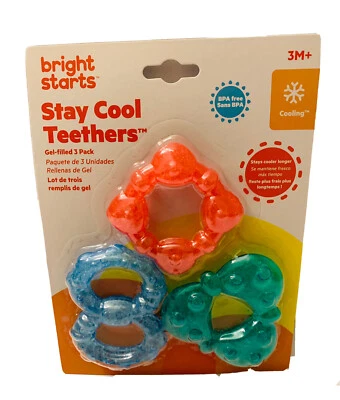 Bright Starts Stay Cool Teethers- Gel-filled -  3 pack -  BPA Free - 3 Months + - Image 1 of 4