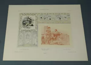 1906 Gerlach Allegorien Jugendstil Wiener Werkstatt Lithographie Druckplatte 38 - Bild 1 von 12