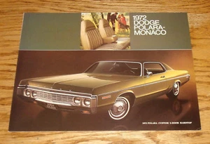 Dodge Polara & Monaco 1972 original folleto de ventas plegable 72 - Imagen 1 de 2