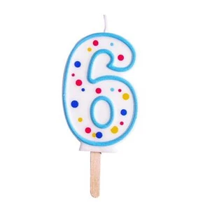 Birthday Cake Candles Blue Number Numeral 6 64mm 2.5" Party Celebration Topper - Picture 1 of 1
