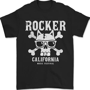 La Camiseta De Hombre Rocker Rock N Roll Con Calavera 100% Algodón - Imagen 1 de 105