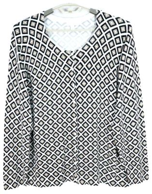 CHARTER CLUB Women's Cardigan Sweater Long Sleeve Button Geometric Multicolor 3X - Image 1 of 4