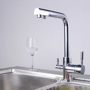 Swivel Spout RO 3 Way Kitchen Faucet Filter Drink Hot Cold Water Sink Mixer Tap - Picture 1 of 3