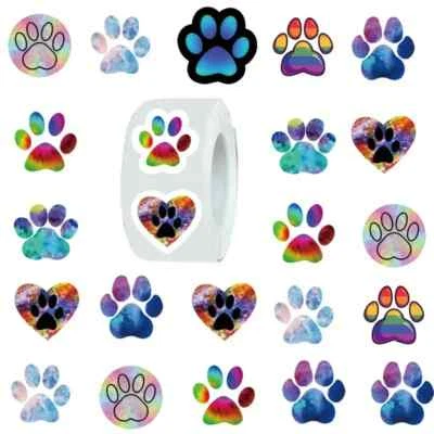 Paw Print Dog Animal Lover Cute Stickers Packaging Labels Cards Gifts 2.5cm