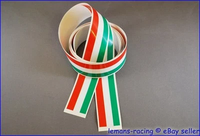 Italian Flag Stripes Stickers Decals Tape 1400x27mm 2 pcs APRILIA VESPA BENELLI - Image 1 of 2