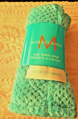 MoroccanOil Microfiber Hair Towel Wrap Aqua Blue Green - Image 1 of 3