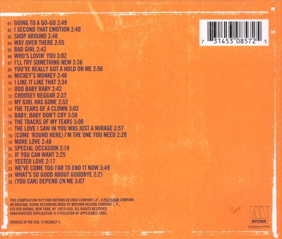 SMOKEY ROBINSON & THE MIRACLES - THE ULTIMATE COLLECTION [1998] NEW CD Foto 1 de 1