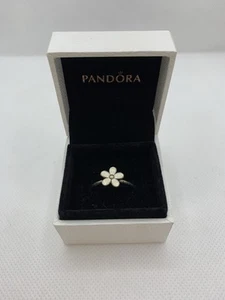 Pandora Daisy Silver Ring Size 60 Retired 925 Ale Gift Present Girlfriend Enamel - Picture 1 of 3