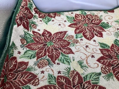 4 Christmas Glitter Poinsettia Tapestry Placemats - Image 1 of 3