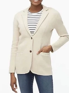 J. Maglione blazer donna Crew taglia S maniche lunghe due bottoni bianco latte ๐ฏ cotone - Foto 1 di 14