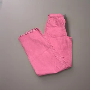 Shein ~ Pantalones de mezclilla para mujer cintura alta mamá pierna ancha Barbie rosa talla 25 - Imagen 1 de 4