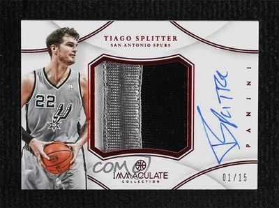 2012-13 Immaculate Premium Signatures Chinese Red /15 Tiago Splitter Patch Auto - Image 1 of 2