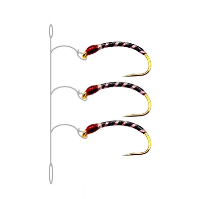 Sehr fängige Hegene „Zebra“ [Schwarz-Rot-Holo] Stucki - 3 Haken - Renkensystem - Bild 1 von 3