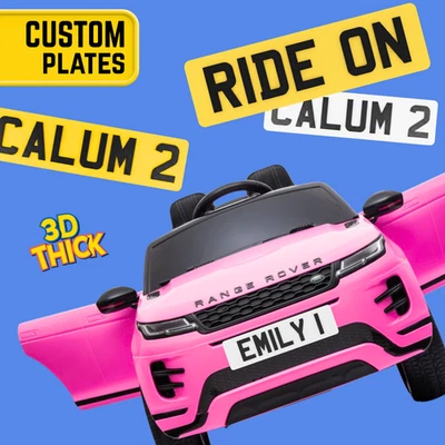 Personalised Kids Ride On Car Number Plates – Custom Mini License Plate Toy 4D - Image 1 of 4