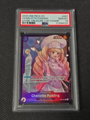 One Piece Card Game Charlotte Pudding OP08-067 Store Treasure Cup Winner PSA 10 - Image 1 of 2