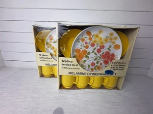 Vtg Melmac Melamine Dishes Retro Travel Trailer Camper NOS SEALED 2 Sets - Picture 1 of 10