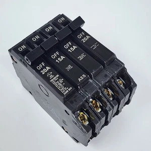 ABB 2-20A Single-Pole 1-15A Double-Pole Quad Circuit Breaker THQLQ201520A - Picture 1 of 8