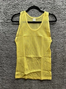 Vintage 5050 Mesh Tank Top Rare Yellow Activewear 80’s Size Medium Deadstock - Picture 1 of 10
