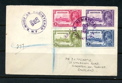 Newfoundland #226-229 (N141) comp Silver Jubilee tied to cover 10/29/1935 - Image 1 of 2