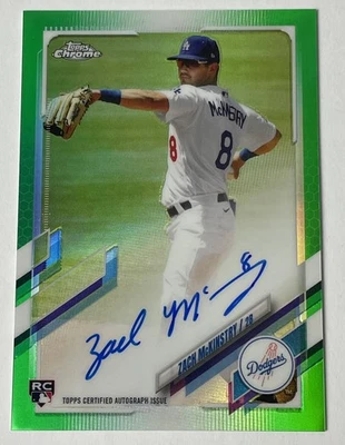 ZACH McKINSTRY 2021 Topps Chrome  Green Auto RC #/99 Dodgers Cubs Tigers  - Image 1 of 2