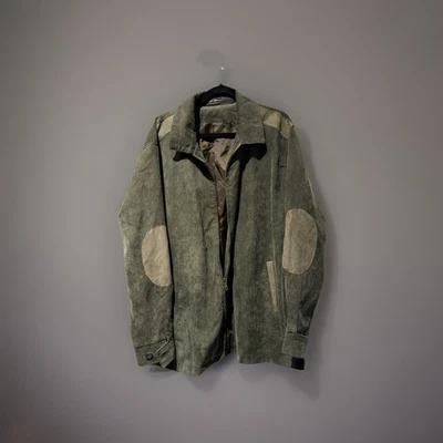 Inserch Lined Coat Men Size 2XL Army Green Suede Like Casual Dress Jacket - Image 1 of 4