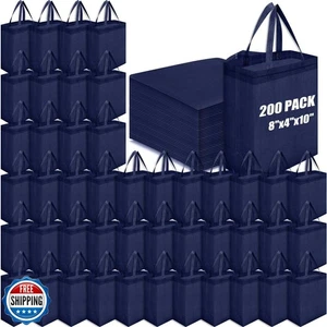 Windyun 200 Pcs Reusable Tote Bag Bulk 8 x 4 x 10 Inch Non Woven Shopping Bag - Picture 1 of 5