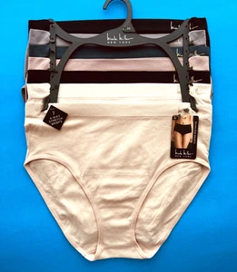 7 Pairs Size M Nicole Miller Soft 4-Way Stretch Briefs Panties Nylon Multi NWT - Picture 1 of 11