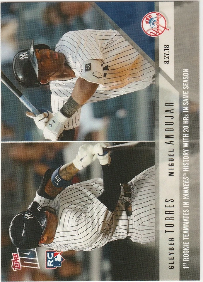 2018 TOPPS NOW #648 GLEYBER TORRES 20 HOME RUN IN SEASON - Image 1 of 1